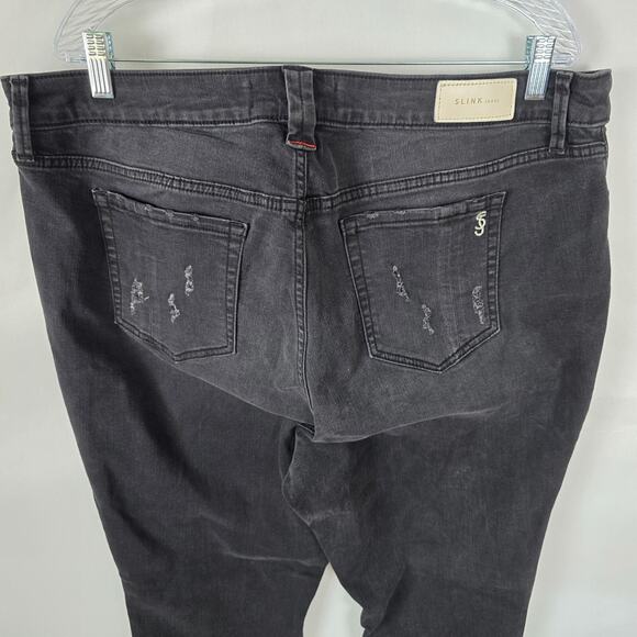 Slink Jeans Women's 20 Black Curvy Distressed Skinny - Picture 3 of 15